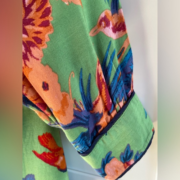 Anthropologie Lively Botanical Hummingbird Top - Picture 8 of 9